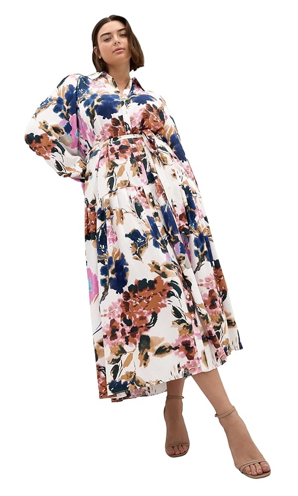 City Chic Women's Plus Size Dress - Ezra Print Maxi, 10 at